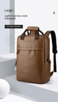 Mochila Pu para hombres, mochila para estudiantes universitarios minimalistas, bolsa de computadora para viajes de negocios, bolso de ocio de gran capacidad - details 10