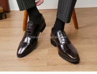 Vestido clásico de charol con logo Dropshipping para hombre, zapatos informales formales de estilo Oxford a la moda para caminar - details 8