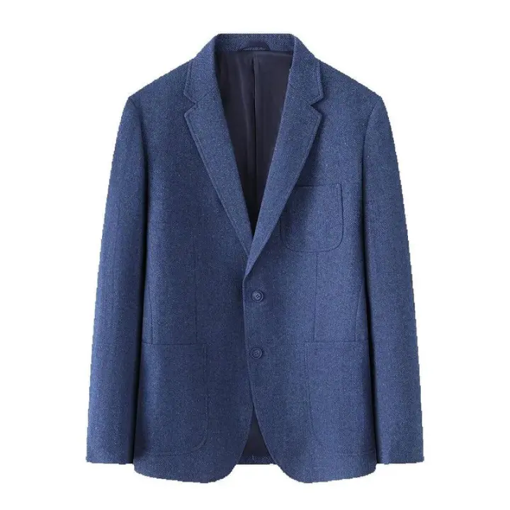 Cuello de traje en espiga para hombre de primavera de marca, dos piezas, informal, de negocios, de un solo pecho, occidental - 1