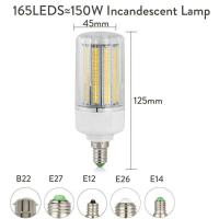 Bombillas de Corno LED E27 B22 E14 5730 SMD 24LEDs Lámpara de Candelabro LED de 165LEDs para Decoración del Hogar Ampuola 110V 220V - details 8