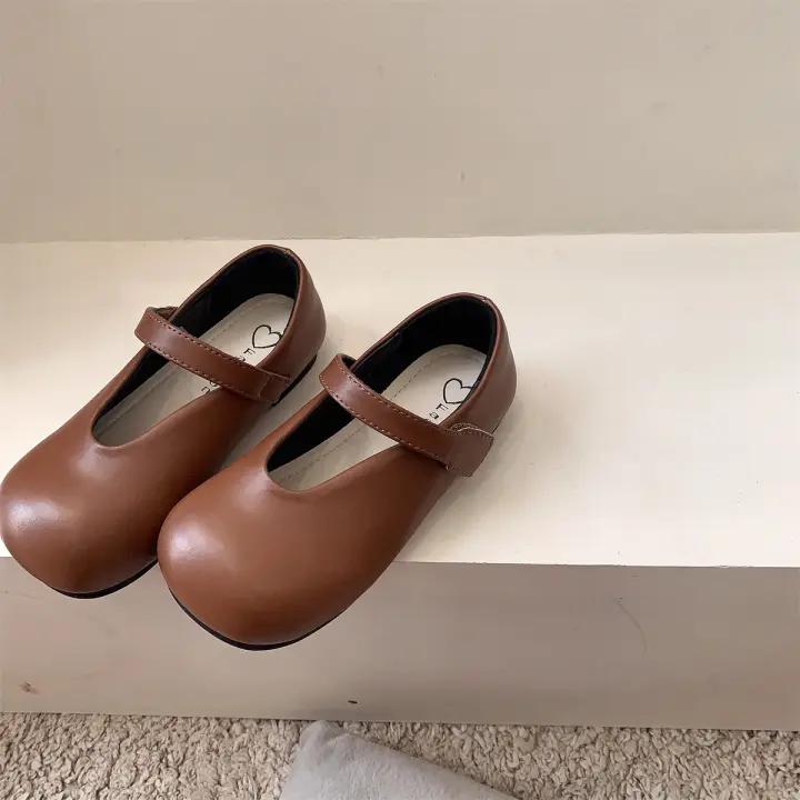 Zapatos de cuero para niños niñas princesa zapatos individuales zapatos de abuela zapatos de niña pequeña - 1