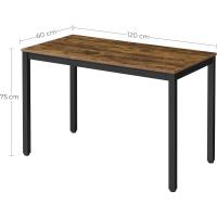 Ordenador Mesa de Estudio Mesa de Comedor 120 x 60 x 76 cm Madera Natural y Blanco LWD64N - details 10