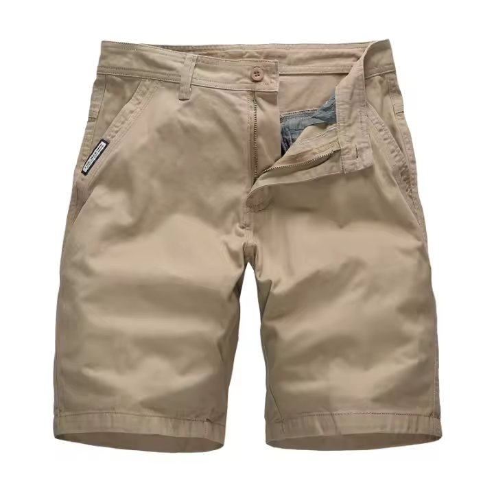 Novedad de verano, pantalones cortos Cargo 100% de algodón para hombre, moda de Color sólido, múltiples bolsillos, pantalones cortos informales holgados de marca para hombre - 1
