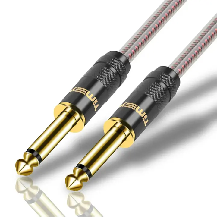 Cable de instrumento de guitarra 6,35, Cable de 1/4 pulgadas, Cable de altavoz TS Mono Jack de 6,35mm para guitarra, amplificador de tambor electrónico, mezclador de Audio - 1