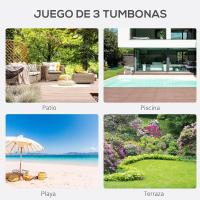 Conjunto de Tumbonas Exteriores de Jardín Dos Piezas con Mesa Auxiliar de Vidrio Templado - details 3