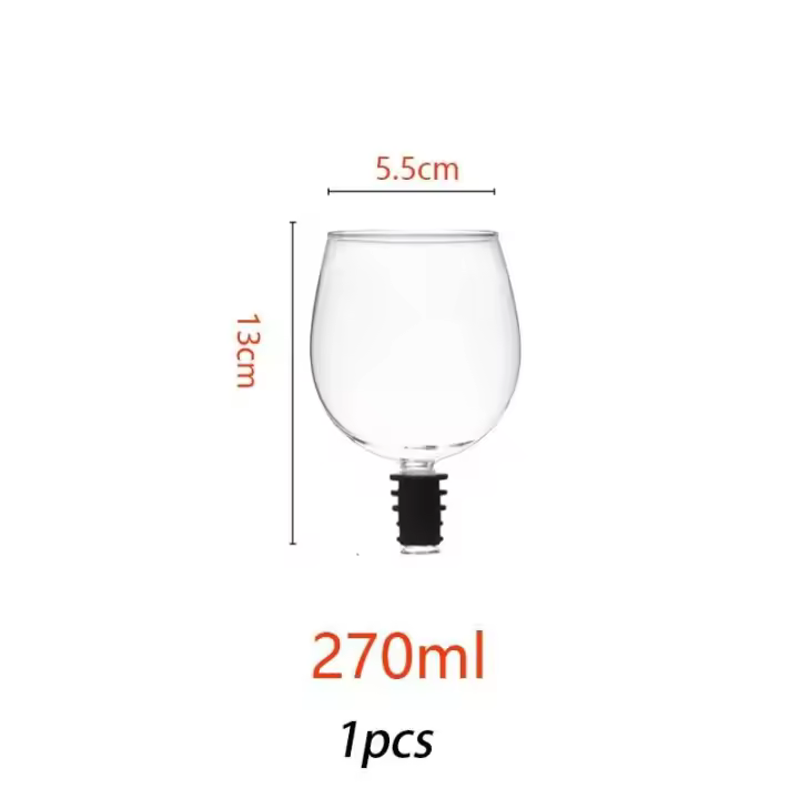 Copa de vino tinto de 1/2 Uds. Para beber directamente de la botella, copa de champán transparente con sello de silicona - 1