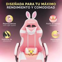 Silla de Juegos Profesional con Masajeador Ergonómica de Oficina con Altura Ajustable y Respaldar Rebotable - details 35
