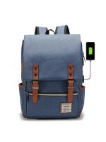 Mochila retro para ordenador portátil con puerto de carga USB, mochila de viaje impermeable para hombres y mujeres - details 20