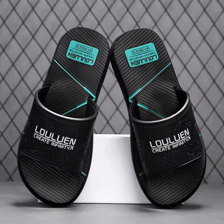 Nuevas zapatillas de verano de los hombres desgaste tendencia antideslizante zapatillas frescas casa de los hombres baño flip - 1
