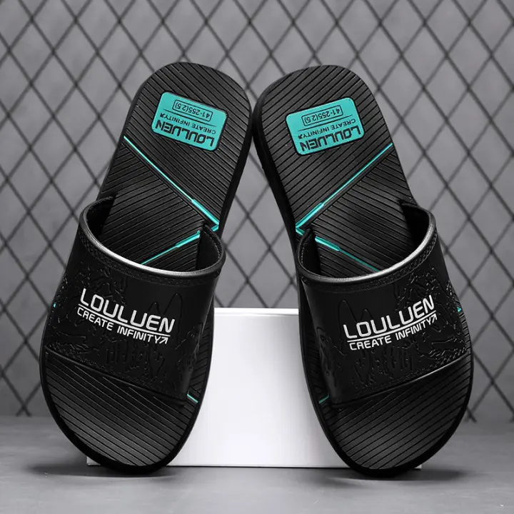 Nuevas zapatillas de verano de los hombres desgaste tendencia antideslizante zapatillas frescas casa de los hombres baño flip - 1