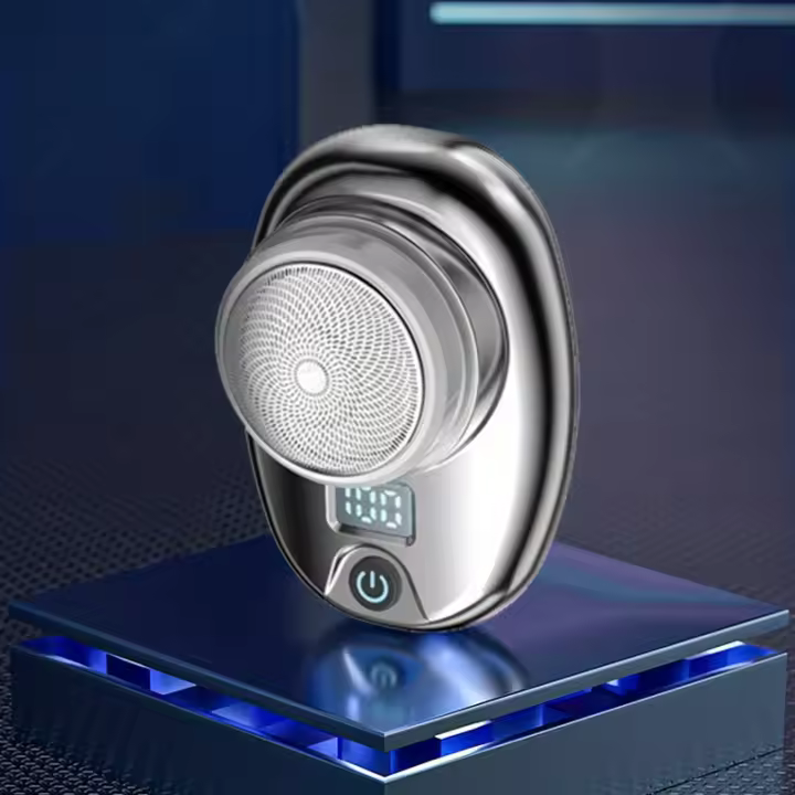 Mini Afeitadora eléctrica portátil de viaje, afeitadora afilada de acero inoxidable con borde giratorio, recargable - 1