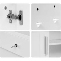 Mueble de Espejo Ajustable Estante con 4 Compartimentos Interiores y 1 Abierto MDF Blanco - details 4
