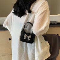Bolso informal de piel sintética con hebilla y lazo para mujer, bolso de mano de Color sólido, bolso de cubo plateado, Mini bolso cruzado, bolso de hombro para mujer y niño - details 7