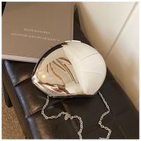 Bolso Concha Acrílica Fiesta Noche, Dorado Plateado Mujer con Bandolera Metal Brillante, Pequeño - details 5