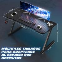 Escritorio Gaming en Forma de Z Ergonómica, Mesa Gamer de Fibra de Carbono, Mesa para - details 4