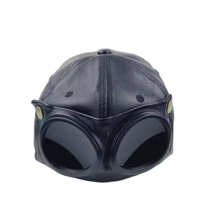 Gafas de sol de cuero PU que combinan con todo, sombrero, ropa de calle bonita, gorra con visera, sombrero para el sol de estilo coreano con personalidad, Unisex - 1