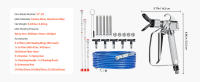 SucceBuy Kit de manguera y pistola pulverizadora de pintura sin aire - Juego de alta presión. Viene con puntas, junta giratoria, filtros, manguera y varillas de extensión para una pintura suave. - details 5