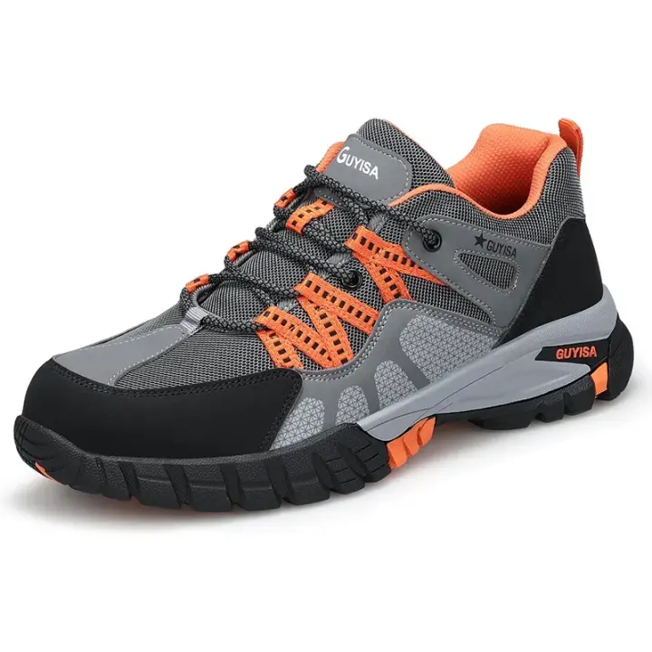 Zapatillas de trabajo con punta de acero para hombre, zapatos de seguridad a prueba de perforaciones, botas, calzado de seguridad indestructible a la moda, novedad de 2023 - 1