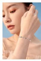 Pulsera de Cristal Azul Puro Plata Diseño de Corazón del Océano para Mujeres - details 3
