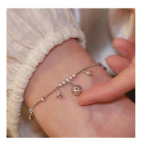 S Pulsera tobillera de plata pura Bestie Bell para mujer, diseño Ins, nicho ligero, nuevo estilo palaciego de alta gama - details 6