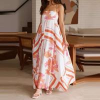 Vestido largo playero estilo bohemio vintage 2025 para mujer, con tirantes finos, espalda descubierta, estampado de sol, estilo swing. - details 8