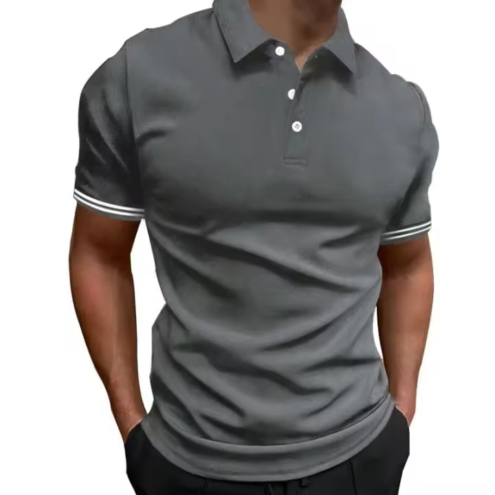 Polo de manga corta para hombre, sudadera de golf, 100% poliéster, secado rápido - 1
