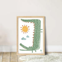 Póster de dibujos animados de animales de la selva, león, elefante, decoración nórdica para habitación de niños, pintura en lienzo para dormitorio de bebé, decoración artística de pared para guardería - details 5