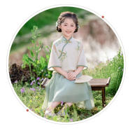 Hanfu para niños, joven maestro y Tang para niñas, novedad de verano 2025, reloj de estilo chino, disfraz de actuación, conjunto de dos piezas - details 13