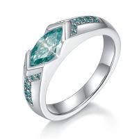 Diamante blanco azul verde hombres mujeres anillo S925 plateado 18k oro fiesta Hiphop anillos para mujeres hombres - details 0