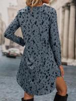 2025 Primavera/Verano nuevo ajuste delgado estampado de leopardo cuello alto de moda de manga larga para mujeres - details 8