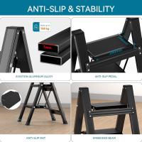 Escalera Plegable de 2 Peldaños de Aluminio Escalera de Tijera con Pedal Ancho Antideslizante - details 7