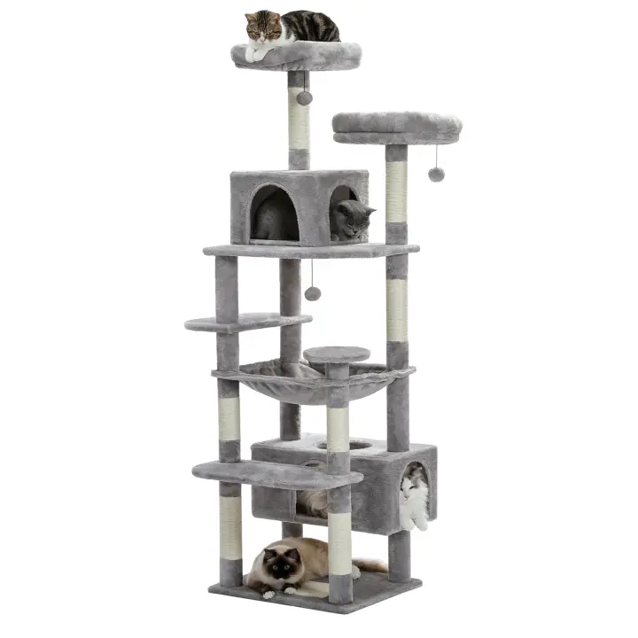 Árbol grande para gatos con postes rascadores, torre para gatos de interior, condominio para gatitos, juguetes para gatos(M-XL) - 1