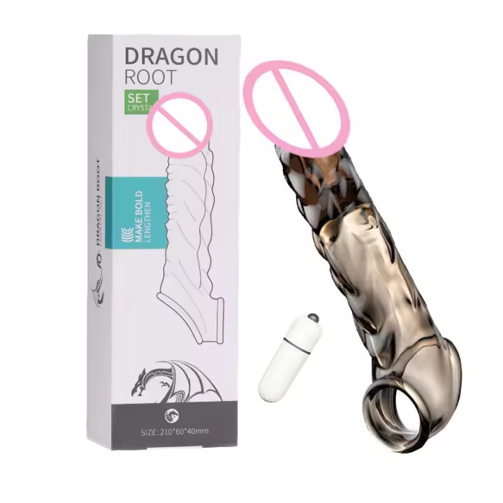 Juguete erótico para hombre con funda de pene realista, extensor de pene de 8 cm con anillo de pene, amplificador de pene reutilizable, tienda de productos eróticos, Viagra, juguete para parejas - 1