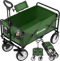 Carro Plegable para Jardín, Carro Transporte en Acero, Carrito Playa con Asa Telescópica, Carretilla Jardín con Lona Extraíble, Carro Camping Multiuso con Bolsa Transporte, Carga 80 kg, Negro - details 20