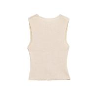 PB&ZA2025Moda Chaleco de Punto con Cuello en V sin Mangas Ajustado Camiseta Casual Tops Verano Nuevas Llegadas Ropa de Mujer - details 2