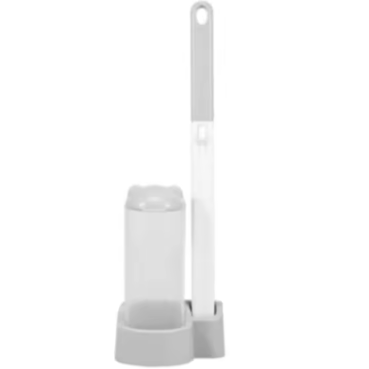 Cepillo de baño desechable mango largo Kit de herramientas de limpieza de Wc montado en la pared con cabezal de cepillo reemplazable accesorios de baño. - 1