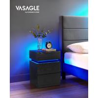 Mesita de Noche con Tira de Luz LED Multicolor Variable, 3 Cajones, Mesa Auxiliar, Estilo Moderno, 35 x 40 x 55 cm, Negro Efecto Madera LET0830B01 - details 20