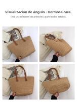 Bolso de Paja Grande Capacidad Estilo Nuevo para 2025 Bolso de Playa Tejido para Mujer - details 7