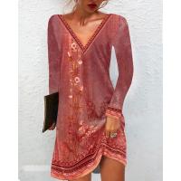 Vestido con cuello en v para mujer - details 3