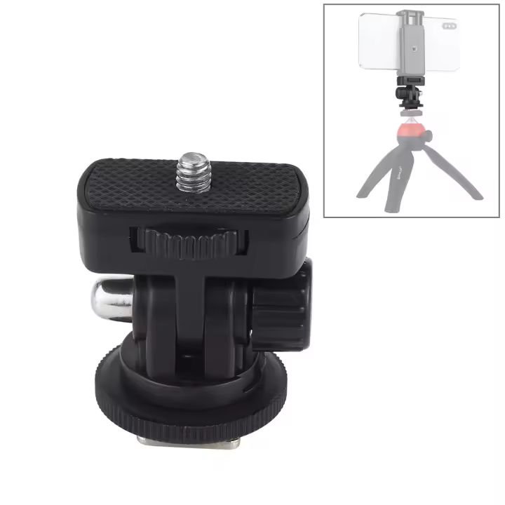 Adaptador de montaje en trípode para zapata fría con rosca de tornillo PULUZ de 1/4 de pulgada - 1