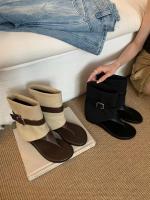 2025 botas de punta abierta de moda con aumento de altura interior botas cortas hebilla de cinturón primavera y verano nuevas botas de pantalón dos usan botas geniales - details 3