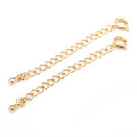 Cadenas de latón de Color dorado de 18K con extremo de gota, cadenas extensibles con cierres redondos de resorte, suministros de joyería Diy de alta calidad para mujer - details 35