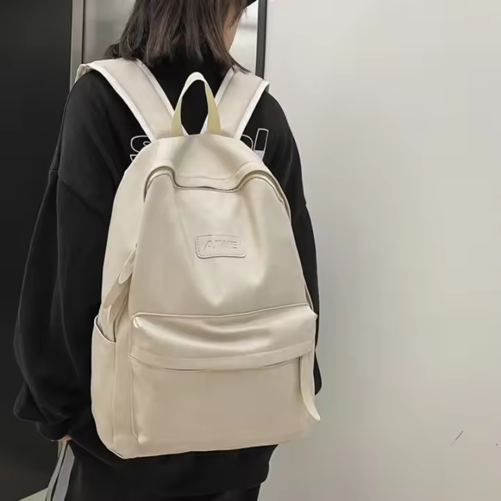 Mochilas de alta calidad para hombres y mujeres, mochilas de cuero PU para hombres, bolsas para portátiles, bolsa de viaje de gran capacidad - 1