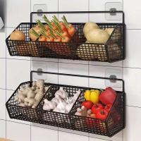 Cesta de cocina montada en la pared, soporte de iluminación de alambre duradero para verduras y frutas, adecuado para la organización del hogar - details 2
