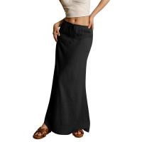 Vacaciones Verano Maxi Cordón Cintura baja A e Faldas casuales Falda larga ajustada Playa Ropa de mujer - details 3