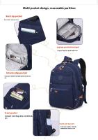 TEGAOTE-Mochila impermeable de nailon para ordenador portátil para mujer, bolsa de viaje para niños - details 12