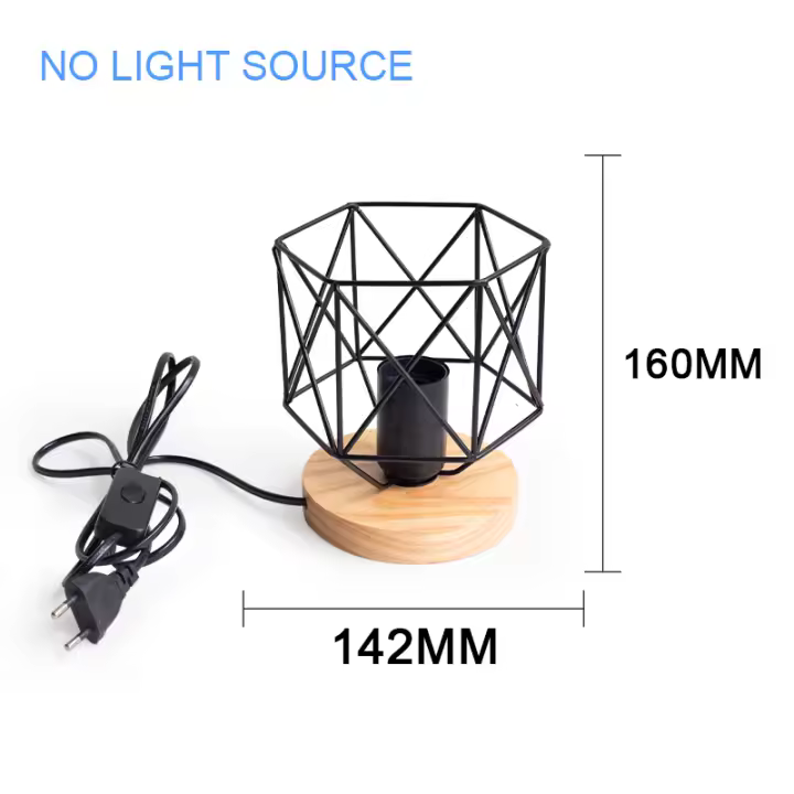 Modern LED Table Lamp AC 110V 220V Retro Vintage Wood E27 Light EU Plug For Bedroom Bedside Room Desk Decor Lamp Indoor Lighting - 1