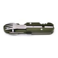 Cubiertos plegables de acero inoxidable, cuchillo, tenedor, cuchara, vajilla portátil para exteriores, equipo de Camping - details 7