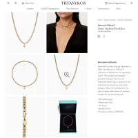 Regreso a ΤΙFFANY en oro rosa, cuentas con etiqueta de corazón grabada, etiqueta de plata de ley en un collar de cuentas - details 0