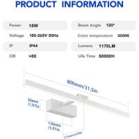 Lámpara LED de 24W Luz Natural de 5500K para Espejos Montada en la Pared Negro 80CM - details 30